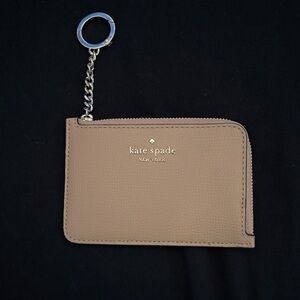 Kate Spade Beige Leather Keychain Pouch